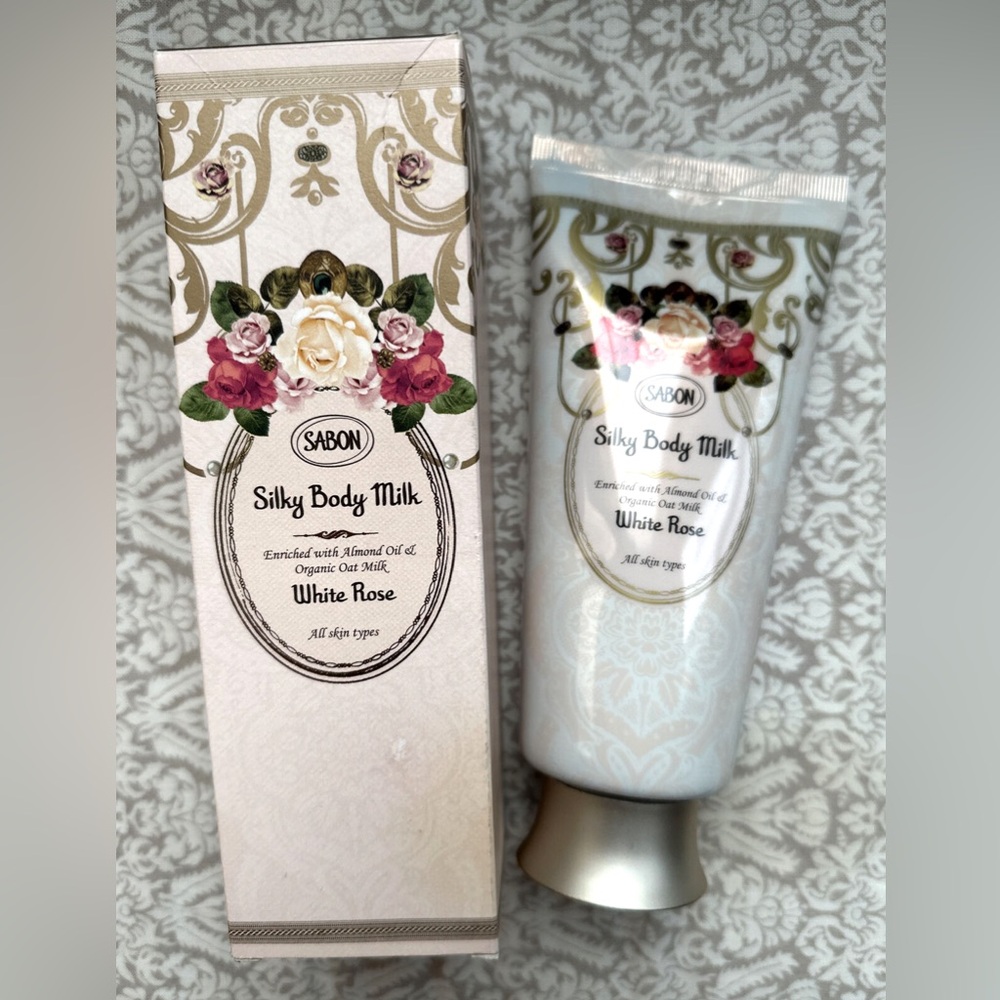 Sabon Silky Body Milk With Almond Oil & Oat Milk 7 OZ - White Rose NEW RARE